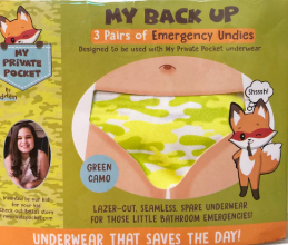 My Private Pocket Backup Underwear for Girls - Camo 3 Pack
