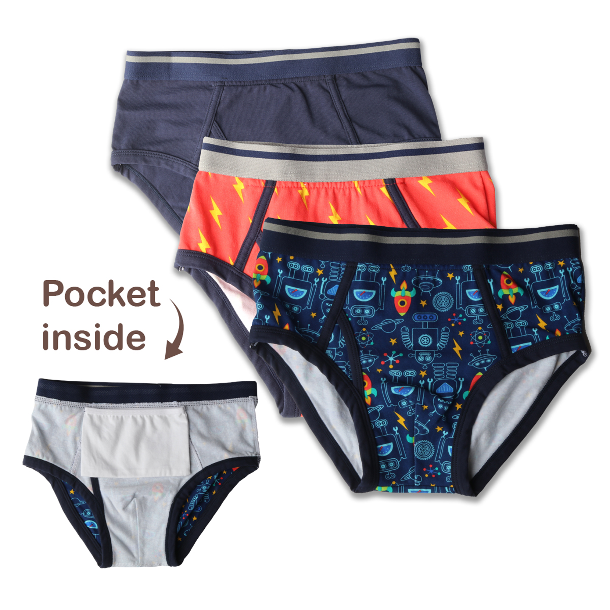 My Private Pocket Underwear for Boys - Variety 3 Pack