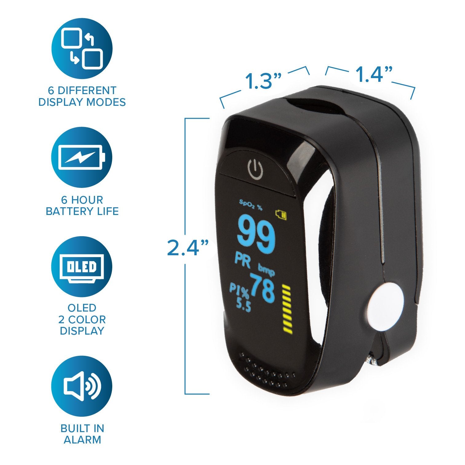 Alarms-FINGER PULSE OXIMETER