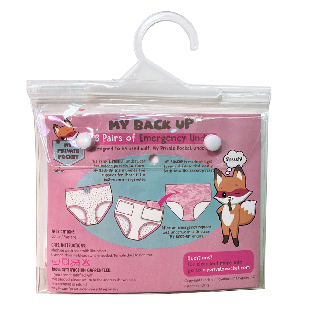 My Private Pocket Backup Underwear for Girls - Camo 3 Pack - Bedwetting  Store