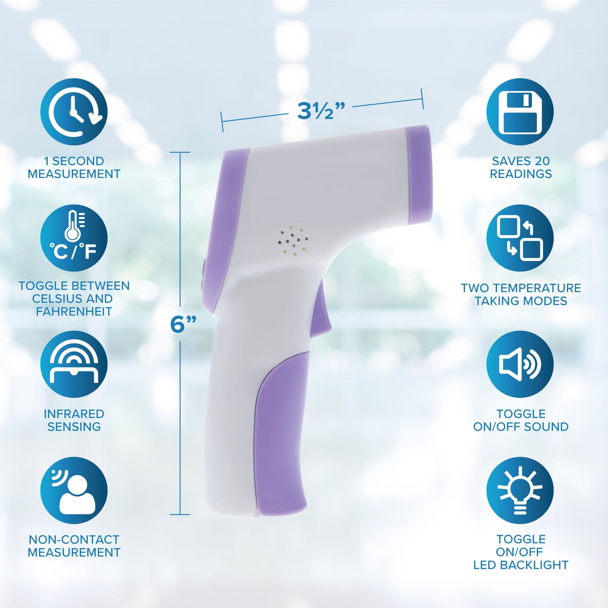 Digital Infrared No-Touch Forehead Thermometer for Adults and Kids