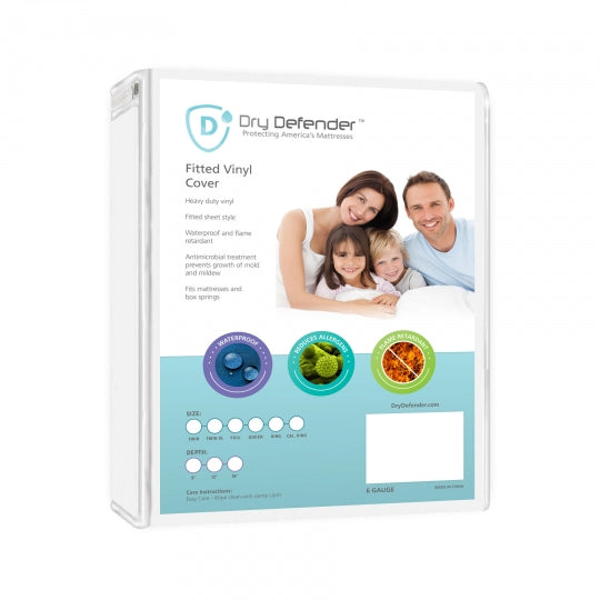 Bedding-Fitted Vinyl Mattress Protector- Heavy Duty- 9&quot; &amp; 16&quot; Depths